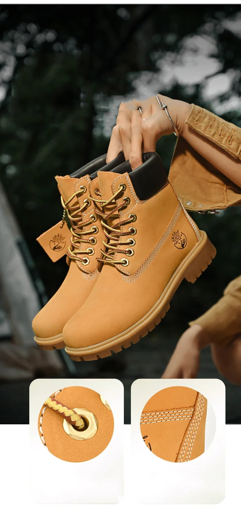 High-Quality Men’s & Women’s Lace-Up Leather High Top Boots